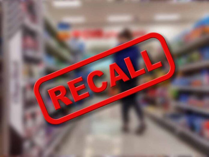 "Recall" text over blurred supermarket background.