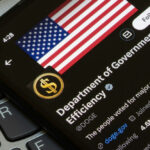 Smartphone showing social media profile Department of Government Efficiency