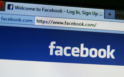Facebook website open in a web browser