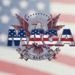 MAGA Star FAKED Homelessness — Hotel Bel-Air Exposed… MAGA logo with an eagle and American flag background