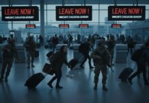 Chaos at Miami Airport – Bomb Scare SHUTS DOWN Terminals… Crowd of people in an airport responding to evacuation alerts with military personnel present