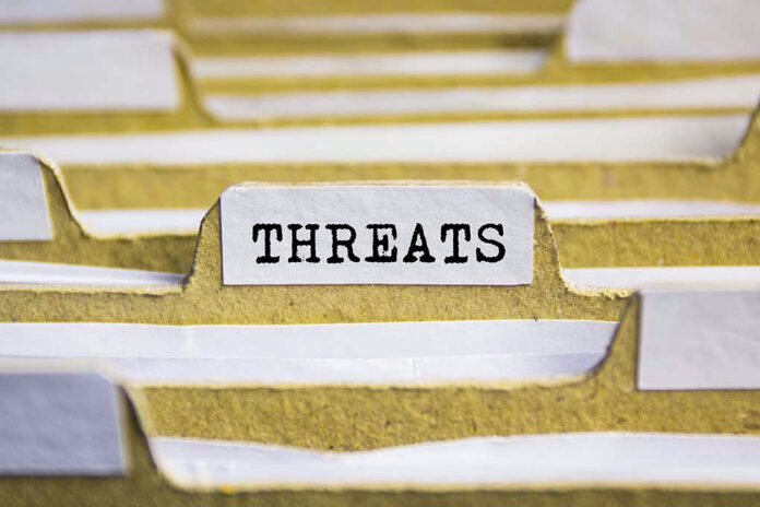 File tab labeled THREATS in a folder.