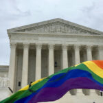 Moral Purge: Turkey Blocks U.S. Gay Cruise Supreme Court building with rainbow flag in foreground.